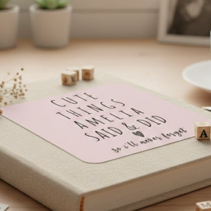 Söta saker mina barn säger Barndomsminnen  Fyrkantigt Klistermärke