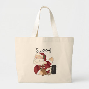Söta Santa Helgdag Tshirts och presenter Jumbo Tygkasse