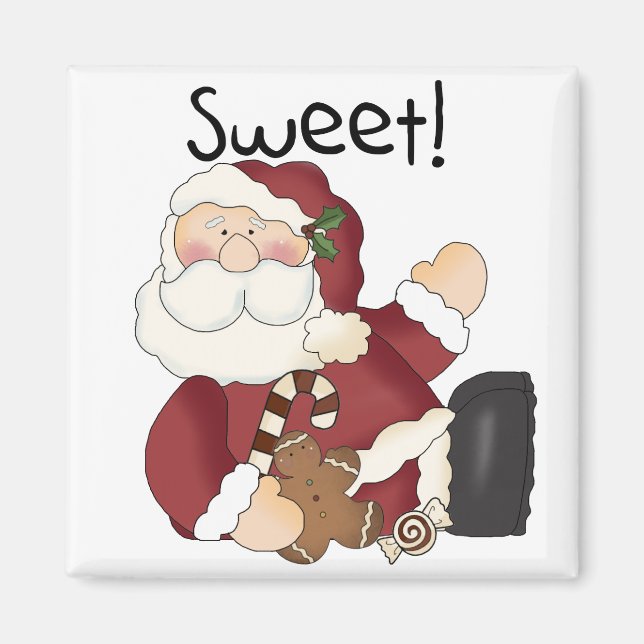 Söta Santa Helgdag Tshirts och presenter Magnet (Framsidan)