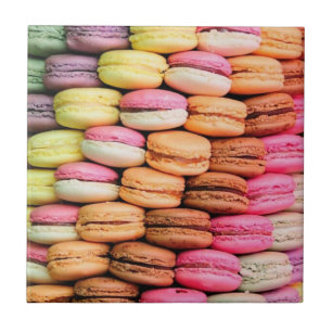 Söta säregna färgglada Macaroons Kakelplatta