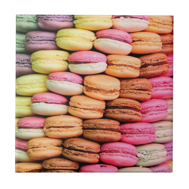 Söta säregna färgglada Macaroons Kakelplatta (Framsidan)