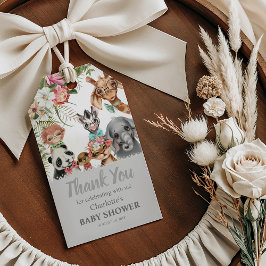 Söta savannadjur Vild ettårs pojke babyfest Presentetikett