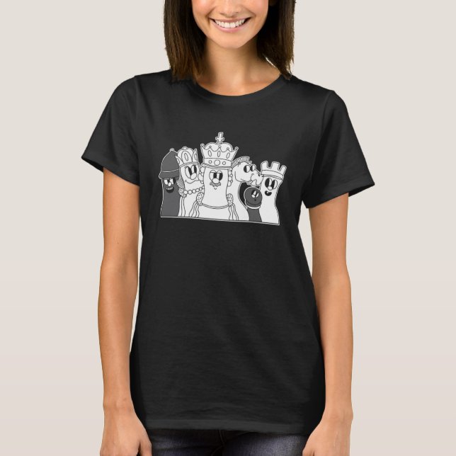 Söta schackpjäser t shirt (Framsida)