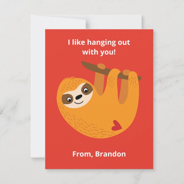 Söta Sengångare Barn Valentines Dag Klassrum Anteckningskort (Framsida)