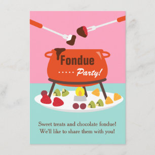 Söta Sexton Fondue Födelsedagsfest Inbjudningar