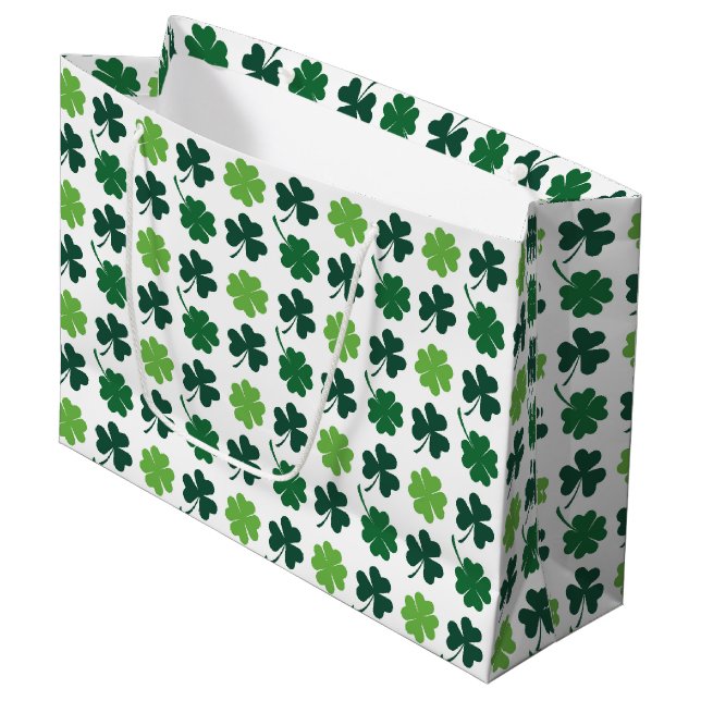 Söta shamrockar och fyrklöver kakel mönster (Framsidan Vinklad)