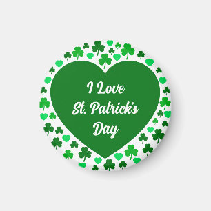 Söta Shamrocks och hjärtan Grön St. Patrick's Day Magnet