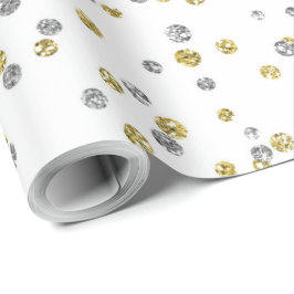 Söta silver guld mönster Nya år Presentpapper