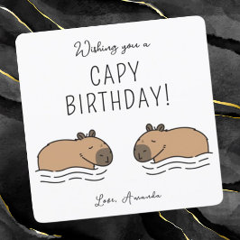 Söta simmande capybaror Capy födelsedag Kort