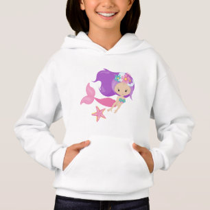 Söta sjöjungfrun älskare Flickor Hoodie T Shirt