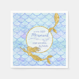 Söta sjöjungfrur Fisk skala Baby Shower Falskt gli Pappersservett