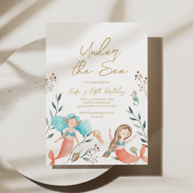 Söta sjöjungfrur under havet inbjudningar (Skapare uppladdad)