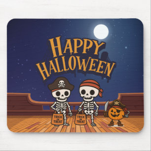 Söta, skelett och pumpa Halloween Musmatta