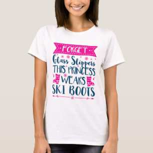 Söta skidkvinnor tjejars slogan t shirt