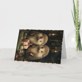 Söta skogs djur julhälsning kort