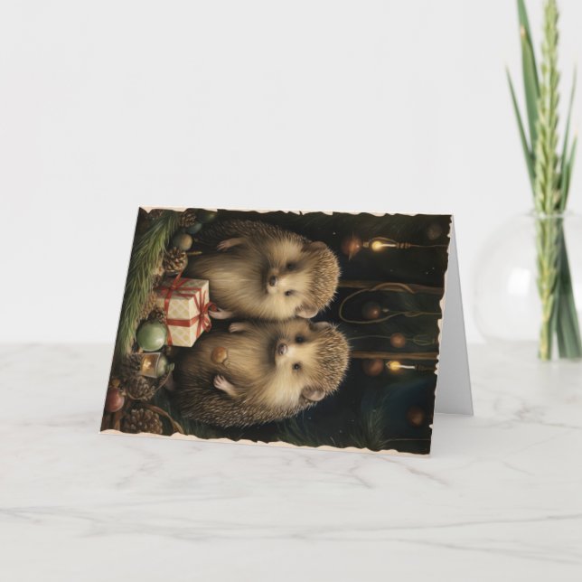 Söta skogs djur julhälsning kort (Framsida)