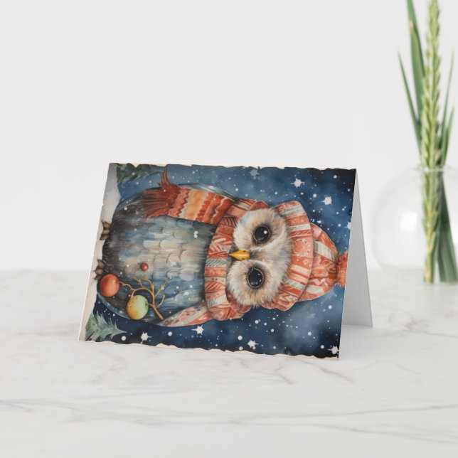 Söta skogs djur julhälsning kort (Framsida)