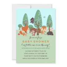 Söta skogs vänner Baby Shower Inbjudan