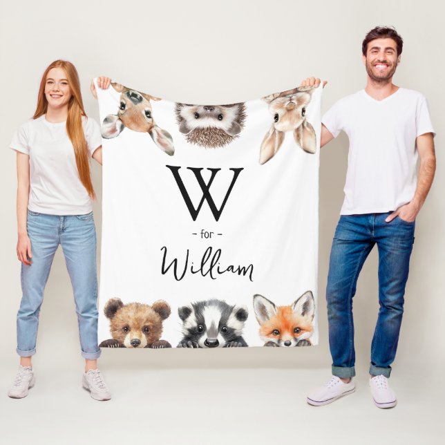 Söta Skogsdjur Baby Barnkammare Fleecefilt (På plats)