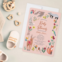 Söta skogsdjur Rosa baby shower