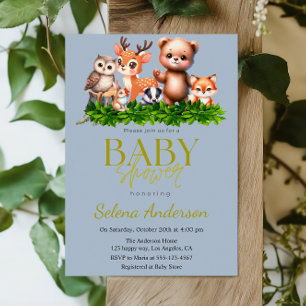 Söta Skogsdjur - Trädfull Babyfest Inbjudningar