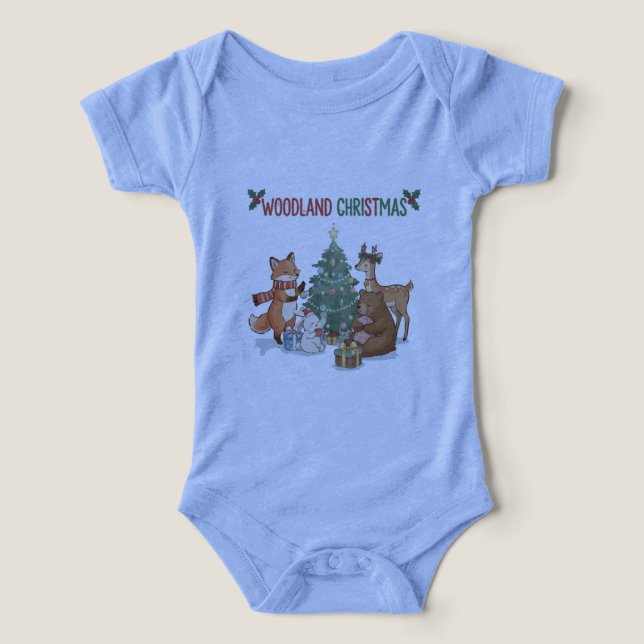 Söta skogsjul-djur - Festlig skog T Shirt (Design Framsida)