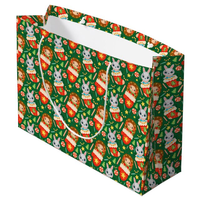 Söta skogsjulddjur, strumpor, mitten (Baksidan Vinklad)