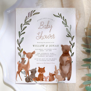 Söta skogsvänner & grönska Budget Babyshower