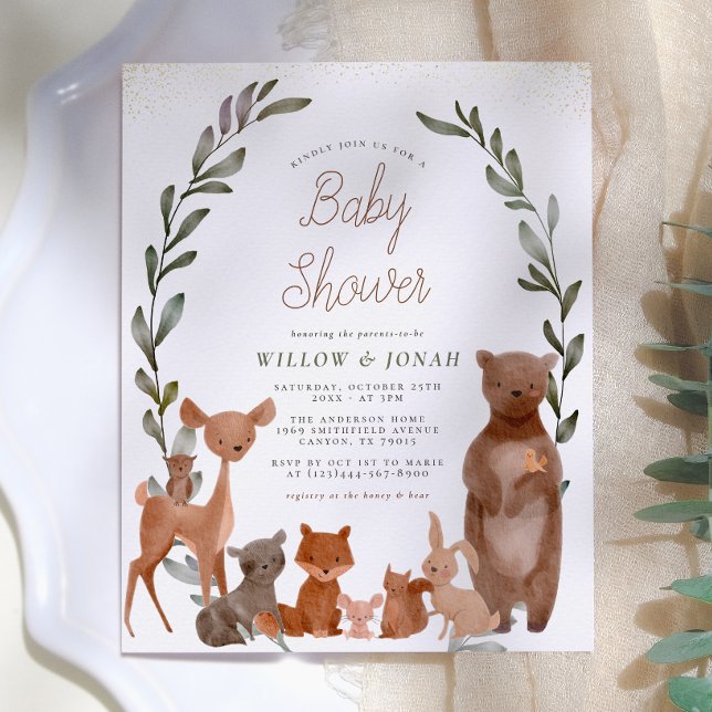 Söta skogsvänner & grönska Budget Babyshower (Skapare uppladdad)
