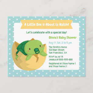 Söta sköldpaddor i ägg baby shower inbjudan