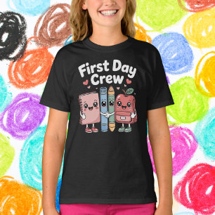 Söta skolmaterial Vänner Första dagen besättning T Shirt