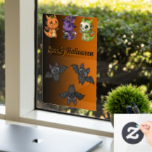 Söta skrämmande Halloween-drakar fönsterdekal