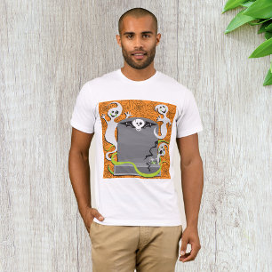 Söta skrämmande halloweenandar och gravsten t shirt