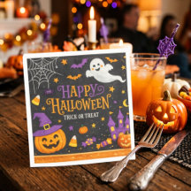 Söta skrivtavla God Halloween Barnkalas Servetter