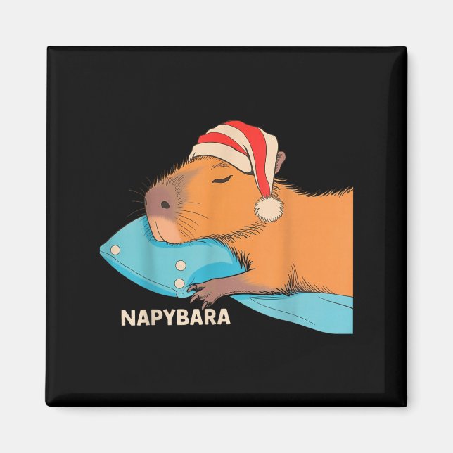 Söta Sleeng Capybara Napybara Pyjamas Pojkar Flick Magnet (Framsidan)