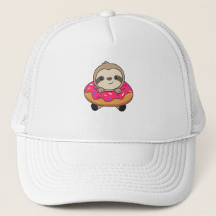 Söta Sloth Funny Animals i Donut Rosa Keps