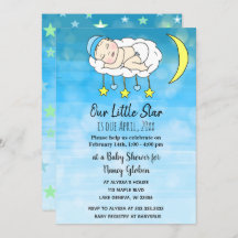 Söta små Baby blue stjärnor och måne-pojkar