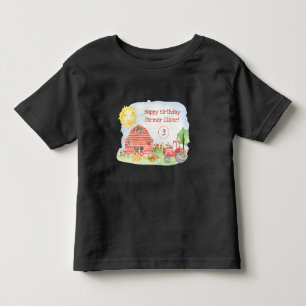 Söta Små Barn Lycklig Födelsedag Bonde Pojke T Shirt