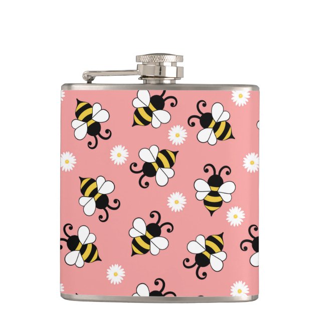 Söta små bin och daisy blommor mönster fickplunta (Framsidan)