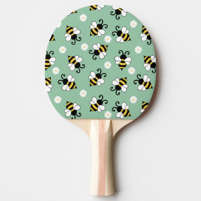 Söta små bin och daisy blommor mönster pingisracket (Framsidan)