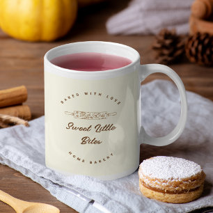 Söta Små Bitar Bageri Företag Bakade med kärlek Kaffemugg