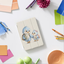 Söta små blå fågel syskon iPad Smart Cover