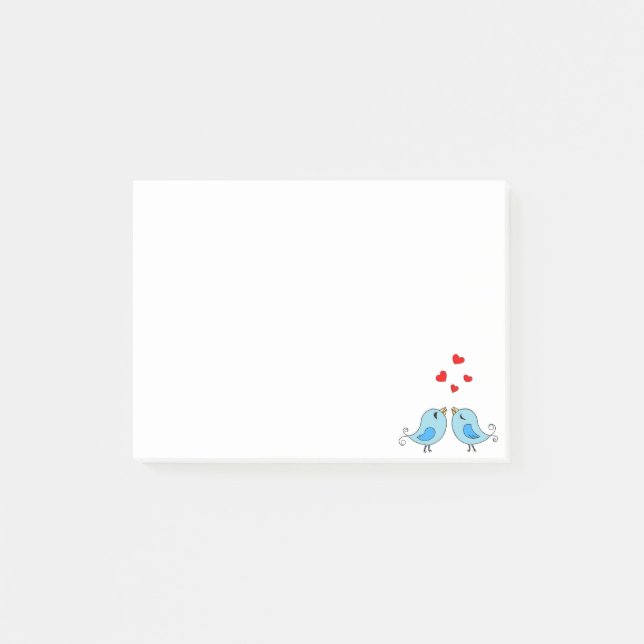 Söta små blå fåglar Att Göra Post-it-lappar Post-it Block (Framsida)