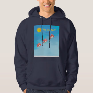 Söta små fåglar flygande i blå himmel Whimsical Ho Hoodie
