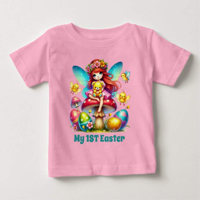 Söta små flickor änglar första påsken  t shirt (Framsida)