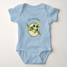 Söta små havssköldpaddor med tropiska blommor t shirt