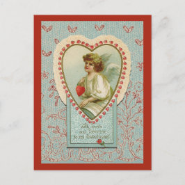 Söta små hjärtan Valentine på Faux snöre Helg Vykort