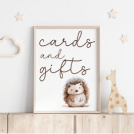 Söta små igelkottar Baby Shower-kort Gåvor Skylt