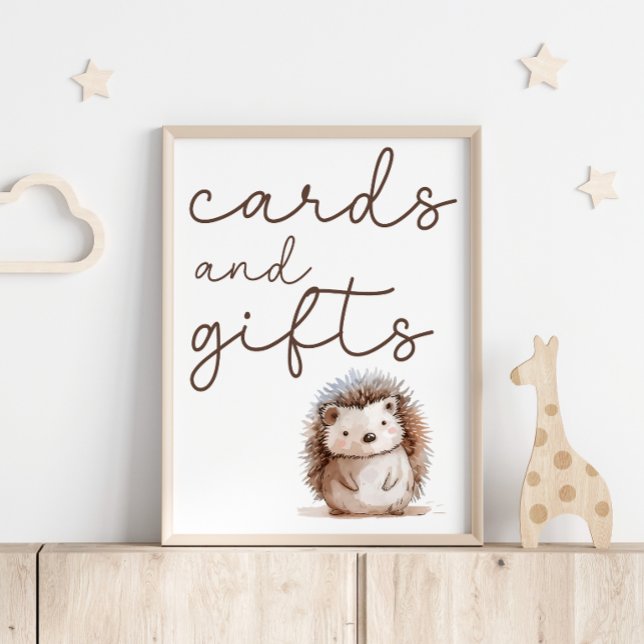 Söta små igelkottar Baby Shower-kort Gåvor Skylt (Skapare uppladdad)