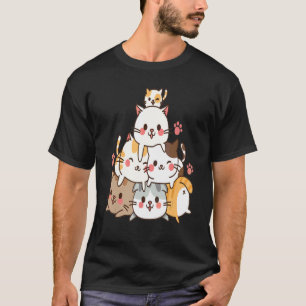 söta små katter som leker bygga mur för kattunge k t shirt